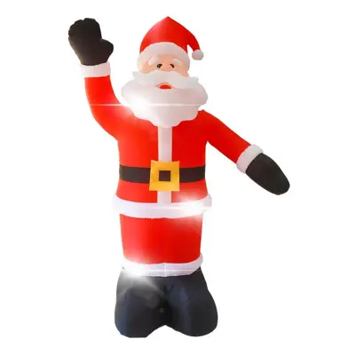 (red, EU Plug) 8ft Tall Christmas Inflatables Santa Claus Waterproof Led Light Up Giant Inflatab