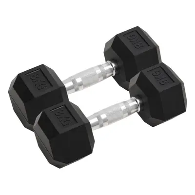 (2x kg) vidaXL Dumbbell Cast Iron Hex Dumbbell Free Weight Plate Fitness Multi Models