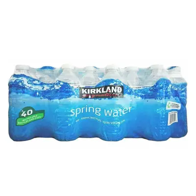 Natural Spring Water Kirkland Signature Screw Cap Bottles x 500ml