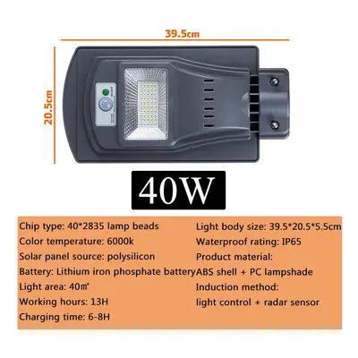 (50LED) 40W 80W 120W Sensor LED Solar Light Wall Street Lamp Garden Outdoor Lighting + Remote Co