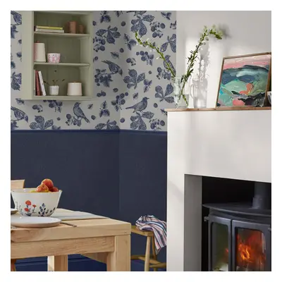 Joules Plain Navy Wallpaper