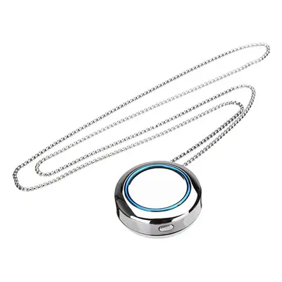 (Silver) Wearable Air Purifier Necklace PM2.5 Haze Freshner Ionizer Negative Ion Generator Odor 