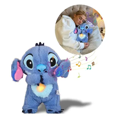 (11in) Stitch Breathe Anxiety Relief Plush Toy with Musical Lights and Rhythmic Breathing Action