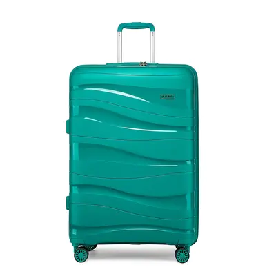 (Blue, inch) One Or Four Pieces Lightweight PP Hard Shell Suitcase With TSA Lock