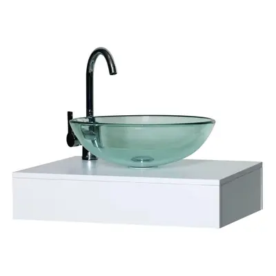 (Small Glass) BELOFAY Modern Glass Design Bathroom Counter Top Wash Basin Sink, Glass Bowl Cloak