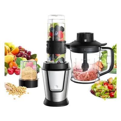 (3 in 1, Black) Smoothie Maker, Multifunctional Smoothie Maker Meat Grinder Ice Crusher Coffee G