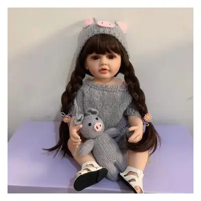 (as the picture) Cm Soft Silicone Reborn Baby Doll Toy Lifelike Inch Realistic Princess Toddler 