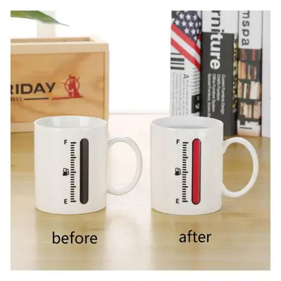 (white) Hi Color Changing Coffee Cup Creative Good Morning Color Changing Cup Ceramic Mug