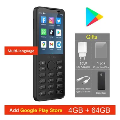 (black, Google Play) Qin F21 Pro Smart Touch Screen Phone Wifi 2.8 Inch 4gb 64gb Bluetooth 5.0 D