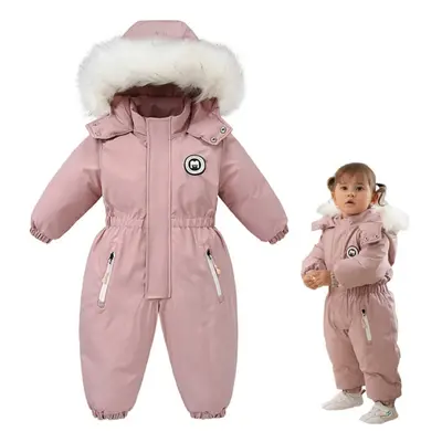 (pink, 120cm) Winter Baby Clothes Thicken Warm Snowsuits For Baby Girl Boy Hooded Jackets Waterp