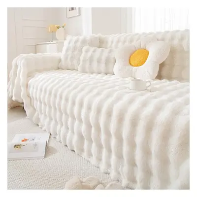 (white, 180*180cm) Winter Thicken Plush Sofa Towel For Living Room Nordic Universal Sofa Cover C