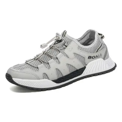 (light gray, 42) Bona New Designers Mesh Running Shoes Men Large Size Sneakers Walking Jogging C