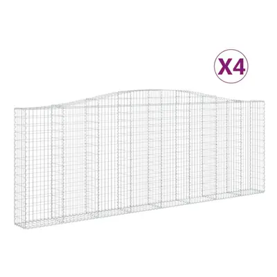 (400 x x 140/160 cm/4 pcs) vidaXL Arched Gabion Basket Stone Basket Gabion Retaining Wall Galvan