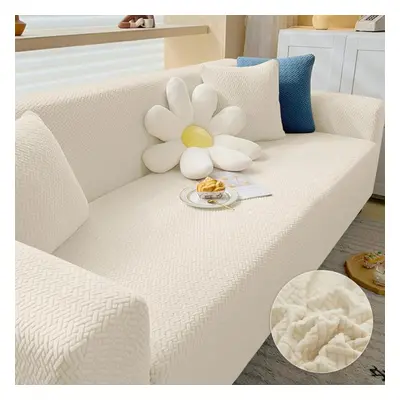 (beige, Seater 145-185cm) Thick Sofa Cover For Living Room Elastic Jacquard 1/2/3/4 Seater Sofa 