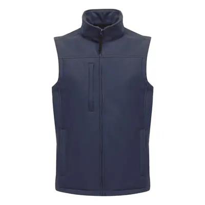 (L, Navy/Navy) Regatta Mens Flux Softshell Bodywarmer / Sleeveless Jacket (Water Repellent & Win