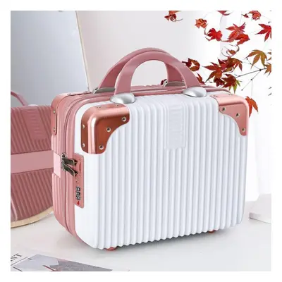 (rose,white, Metal Password Lock) Inch Cosmetic Case Make Up Storage Box Password Lock Makeup Ba