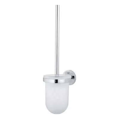 (Round) Toilet brush set Material Glass and metal Wall mounted Long lasting shiny finish Include