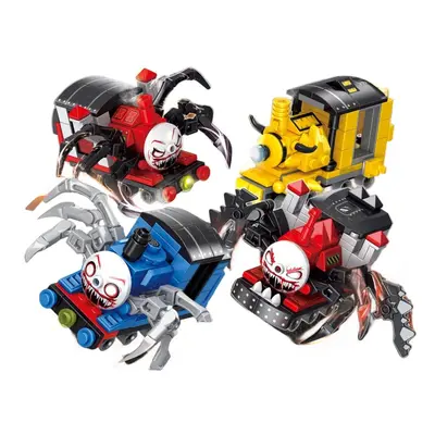 (No Box, 7094-4PCS) Choo-Choo Charles Horrors Game Building Blocks Demonic Spider Train Animal