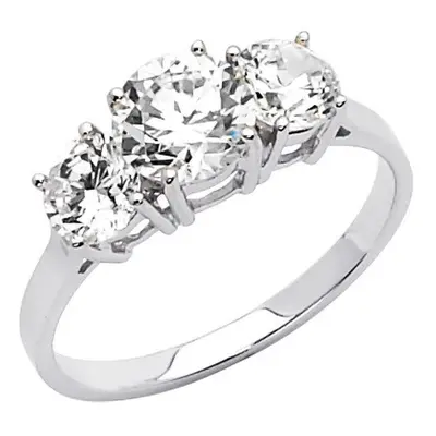 Precious Stars Jewelry 14k White Gold 3/4ct TGW Round-cut Diamonette Engagement Ring