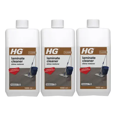 3 x HG Laminate Cleaner Shine Restorer Product - 1Litre