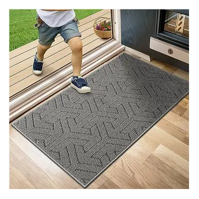 Door Mats Indoor, Absorbent Machine Washable Non-Slip Inside Door Mat, Heavy Duty Dirt Trapper D