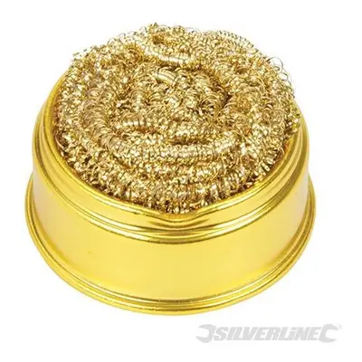 Silverline Soldering Tip Cleaning Ball & Base x 60mm - Brass Wool - tip soldering ball cleaning 