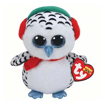 Ty 36221ÃÂ NesterÃÂ Ã¢â¬âÃÂ Snowy Owl 15ÃÂ cm Beanie Boo's, White, Green, Red, Black