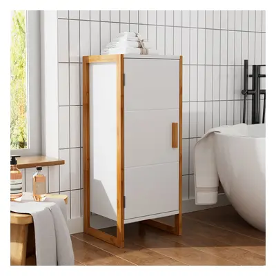 Single-door storage Cabinet with Bamboo Base