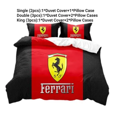 (Style K, King) Car Sports Supercar Bedding Single Double Duvet Cover Pillow Cases Set Boy Gift