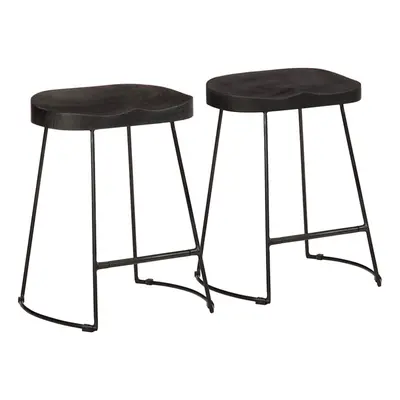 (black, x x cm) vidaXL Gavin Bar Stools Dining Room Chair Seat Stool Solid Mango Wood pcs