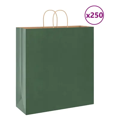 (green, x x cm) vidaXL Paper Bags pcs with Handles Brown 21x11x36 cm Paper Grocery Bag