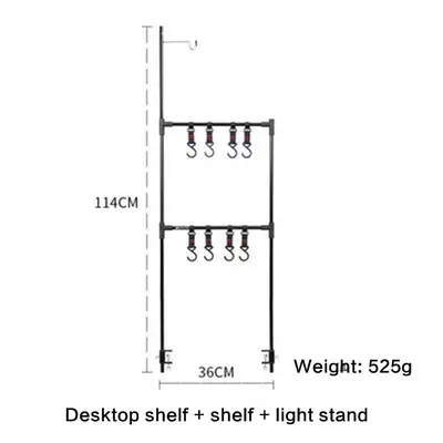 (set5) Outdoor Folding Shelves Camping Desktop Shelves Camping Tableware Storage Rack