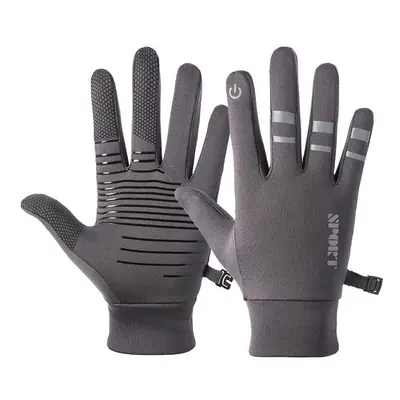 (Grey, L) Winter Skiing Gloves Touch Screen Outdoor Snowboarding Windproof Thermal Warm