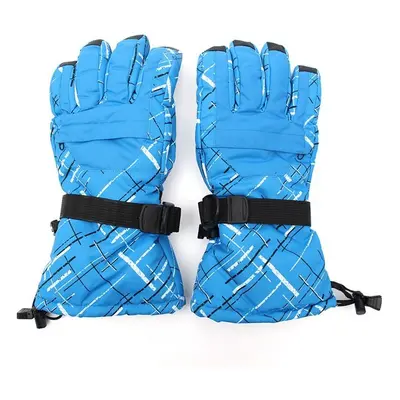 (Blue, M) Winter Bicycle Bike Cycling Skiing Snowboard Full Finger Gloves