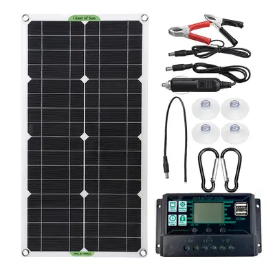 (60A) 250W Protable Solar Panel Kit Dual DC USB Charger Kit w/ 60A/100A Solar Controller