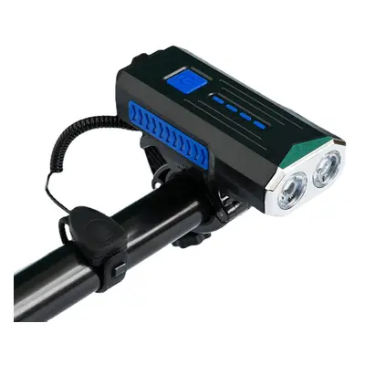 (Blue) Bicycle Headlight Super Bright Modes USB Rechargeable Bike Front Light with 120dB Horn Be