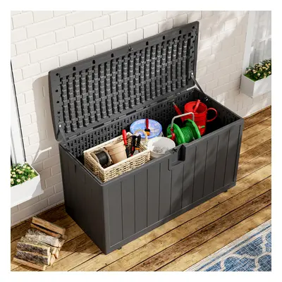 Black 105-Gallon Outdoor Deck Box