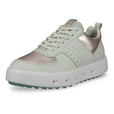 (UK 5-5.5, Gold Metallic/Matcha) Ecco Womens Street Leather Waterproof Hybrid Spikeless Golf Sho