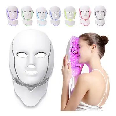 7 Colors LED Face Mask Neck Rejuvenation Photon Therapy Wrinkles Anti aging Light Therapy Face C