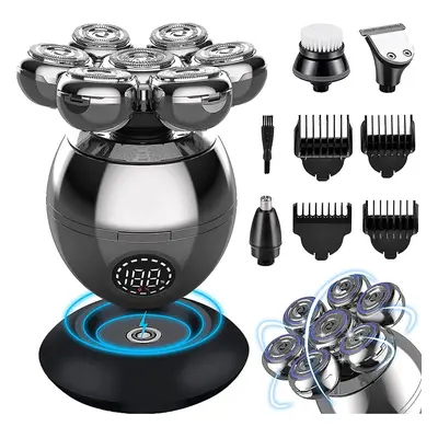 5-in-1 Electric Head Shaver For Bald Men, Rotary Design Head Shavers, Electric Men's Grooming Ki