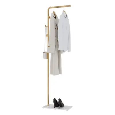 (7-Type Hooks, Gold) Coat Rack Stand Metal - 170cm Coat Rack with Hooks for Hanging Clothes