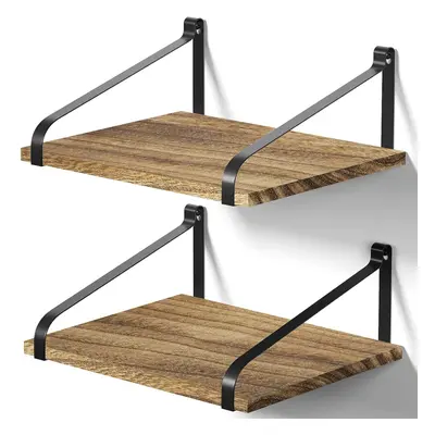 (Carbonized Black) Floating Shelves, Rustic Wall Shelves with Large Storage for Kitchen, Living 