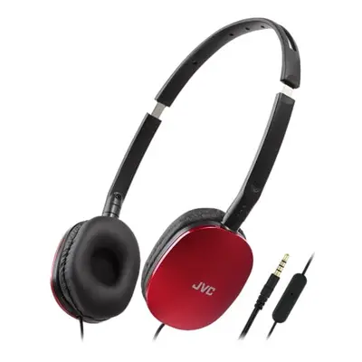 HA-S160M-R Flats Foldable and Compact Headphones in Glossy Trendy Colour, with Switch for Microp