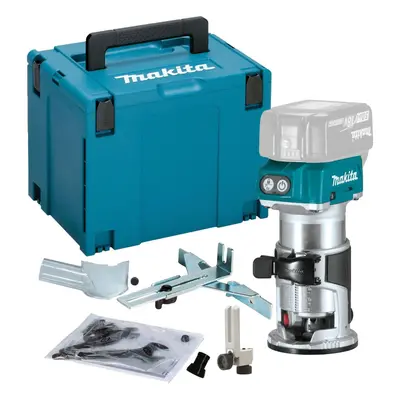 Makita DRT50ZJX4 18V Cordless Brushless Laminate Router Trimmer + MAKPAC +Guide