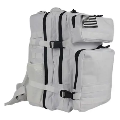 (white) Backpack 45l Military Tactical Assault Army Waterproof Mountaineering Bag For Outdoor Hi