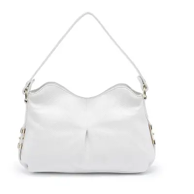 (white) Zency Women&apos;s Genuine Leather Bag Vintage Retro Shoulder Bags Female Casual Hobos C