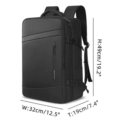 (black) Travel Backpack Large Capacity Men&apos;s Business Backpack School Expandable Usb Bag Wa