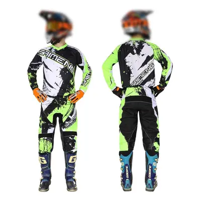 (as the picture, M-32) Motocross Jersey & Pant Kits Racing Suit Racer Gear Set Off-road Mx Endur