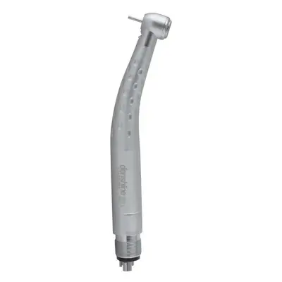 (silver) High Speed E-generator Dental Led Handpiece Large Torque Push Button Water Spray Holes