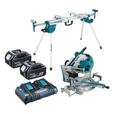 Makita DLS211ZU Mitre Saw 18V/36v Brushless LXT 305mm + 2x 5.0AH + Leg Stand